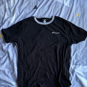 Champion Black Tee with Gray Trim